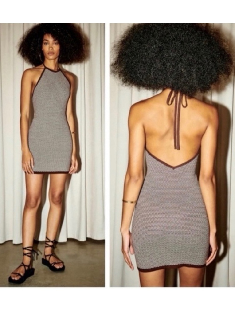 Abercrombie & Fitch Mini Knit Halter Dress Size Medium